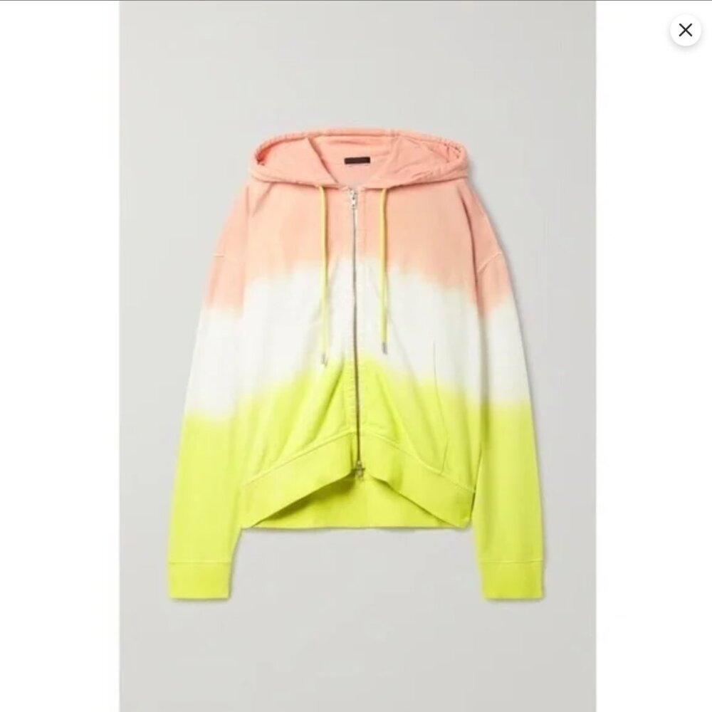 ATM Anthony Thomas Melillo Citron Dip Tie Dye Hoodie Jacket Hood Women's XS/S